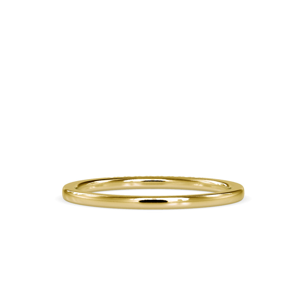 SKU: 0084 (10K) Dainty Diamond Bead-setting Wedding Band in Rose Gold.