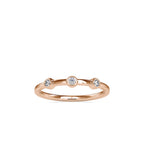 SKU: 0085 (22K) Minimalist Three-stone Ring in Rose Gold.