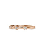 SKU: 0085 (14K) Minimalist Three-stone Ring in Rose Gold.