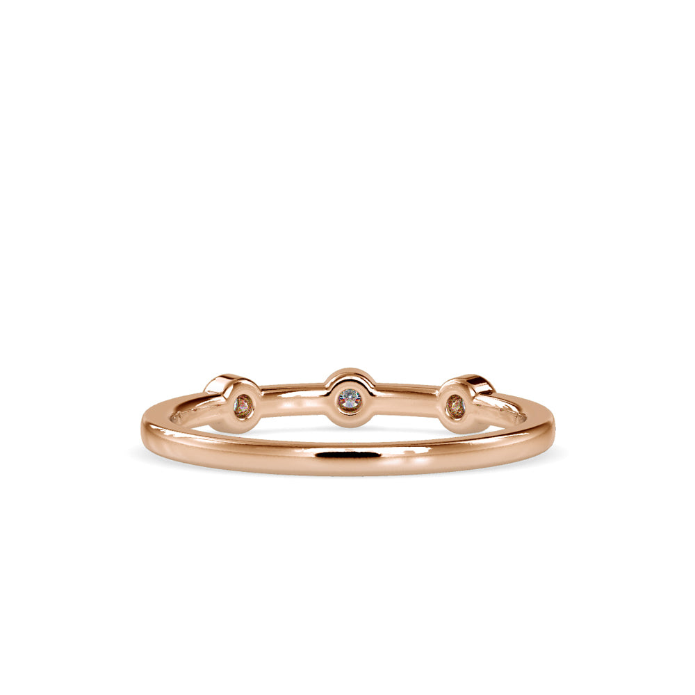 SKU: 0085 (14K) Minimalist Three-stone Ring in Rose Gold.