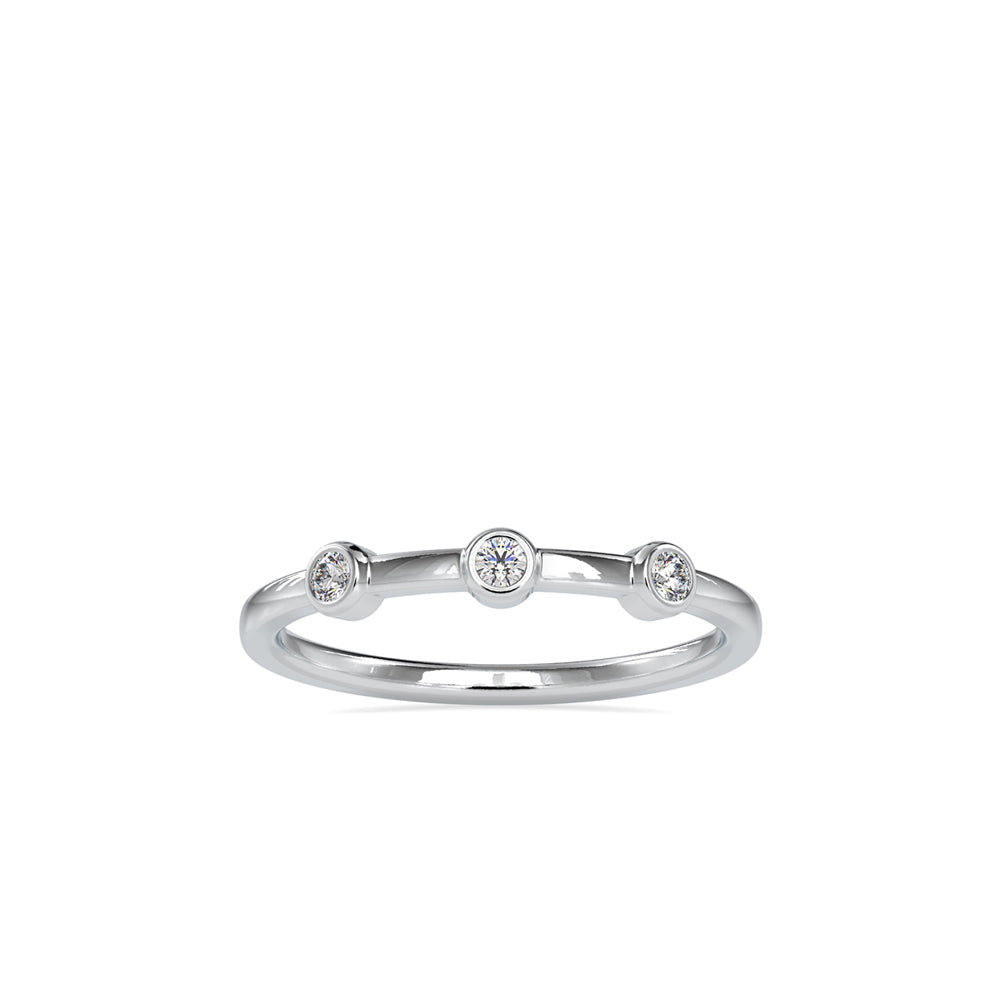 SKU: 0085 (10K) Minimalist Three-stone Ring in Rose Gold.