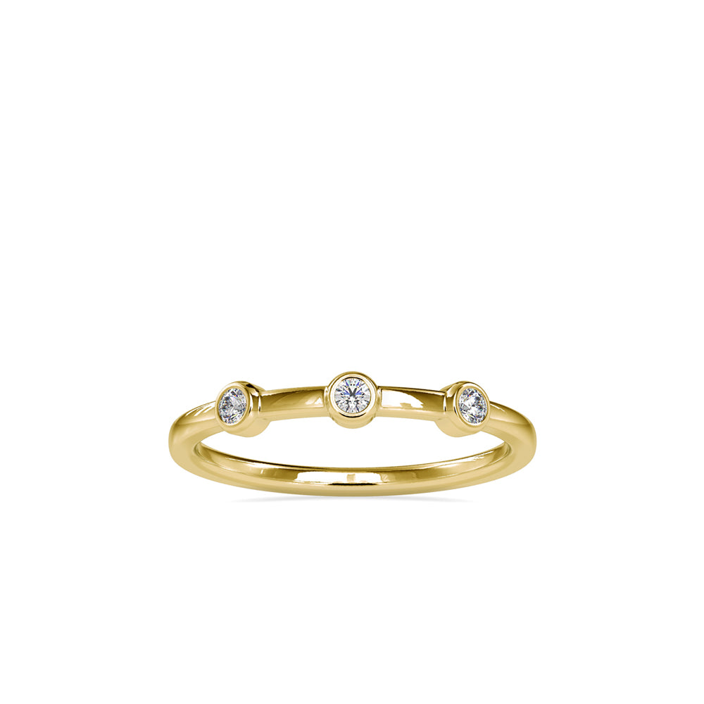 SKU: 0085 (14K) Minimalist Three-stone Ring in Rose Gold.