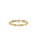 SKU: 0085 (14K) Minimalist Three-stone Ring in Rose Gold.