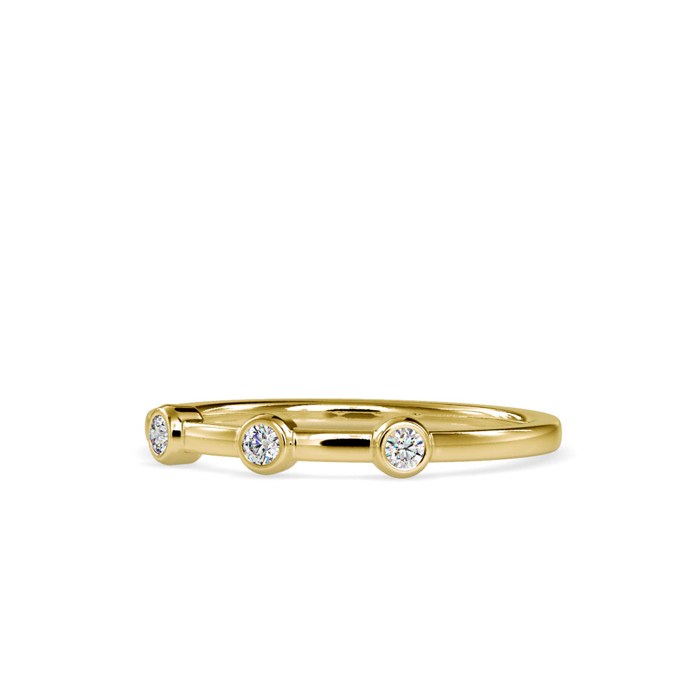 SKU: 0085 (22K) Minimalist Three-stone Ring in Rose Gold.