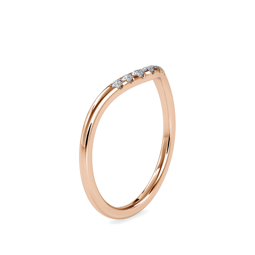 SKU: 0086 (10K) The Chevron Band in Rose Gold.