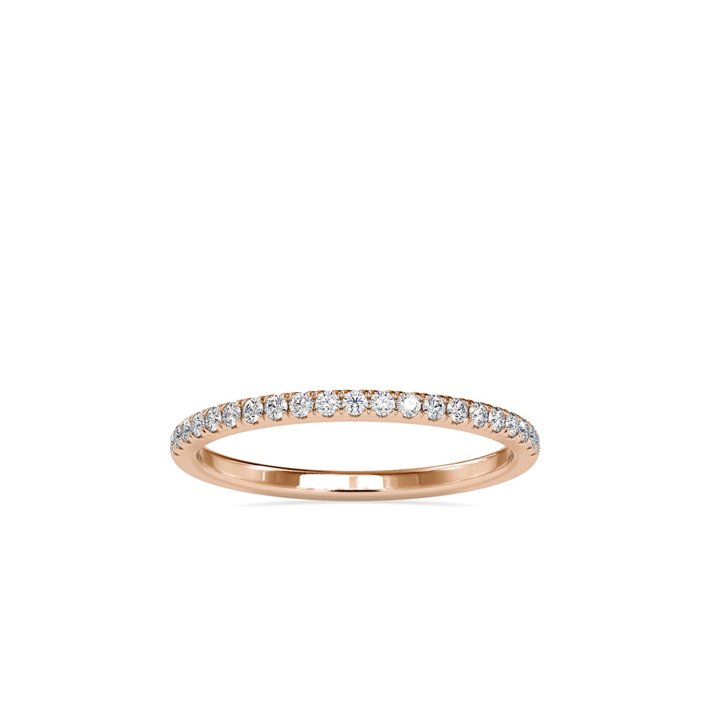 SKU: 0088 (22K) Petite Diamond Wedding Band in Rose Gold.