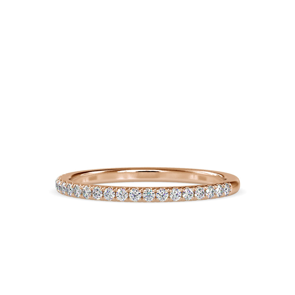 SKU: 0088 (14K) Petite Diamond Wedding Band in Rose Gold.
