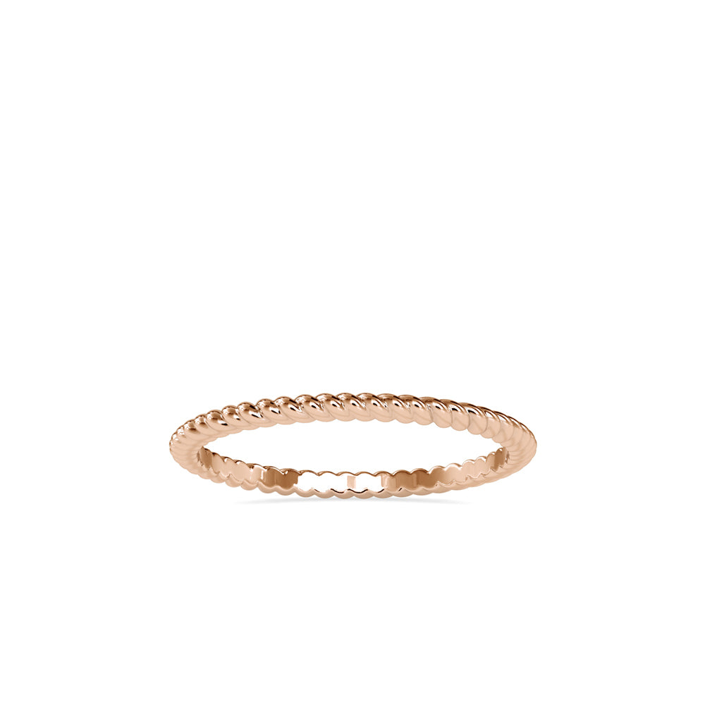 SKU: 0089 (14K) Petite Rope Ring in Rose Gold.