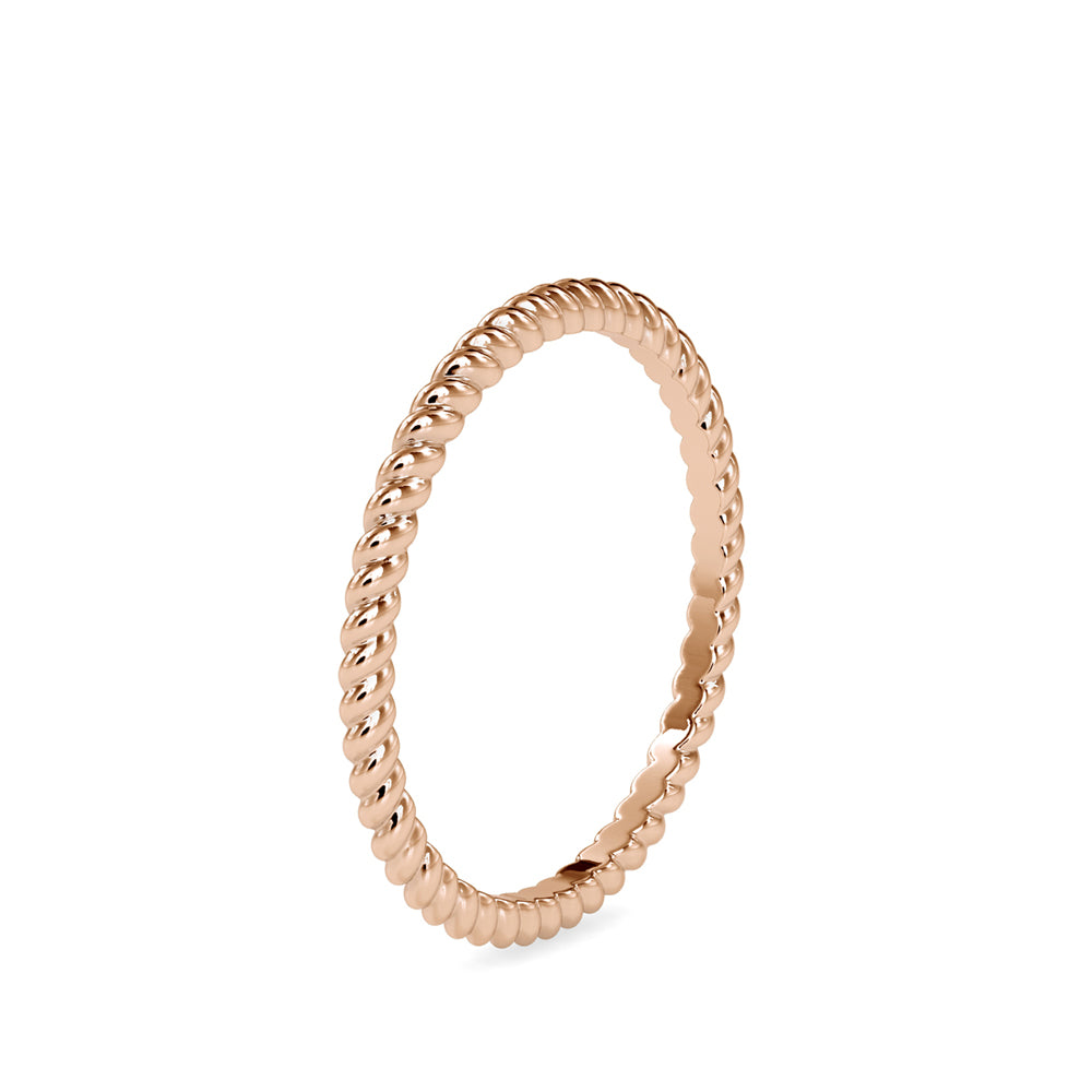 SKU: 0089 (10K) Petite Rope Ring in Rose Gold.