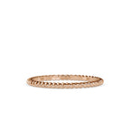 SKU: 0089 (14K) Petite Rope Ring in Rose Gold.