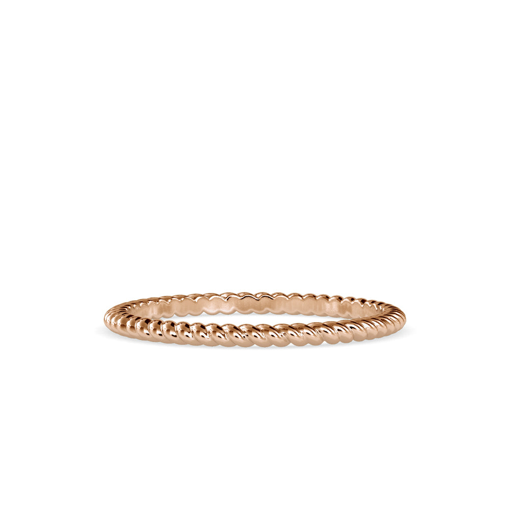 SKU: 0089 (10K) Petite Rope Ring in Rose Gold.