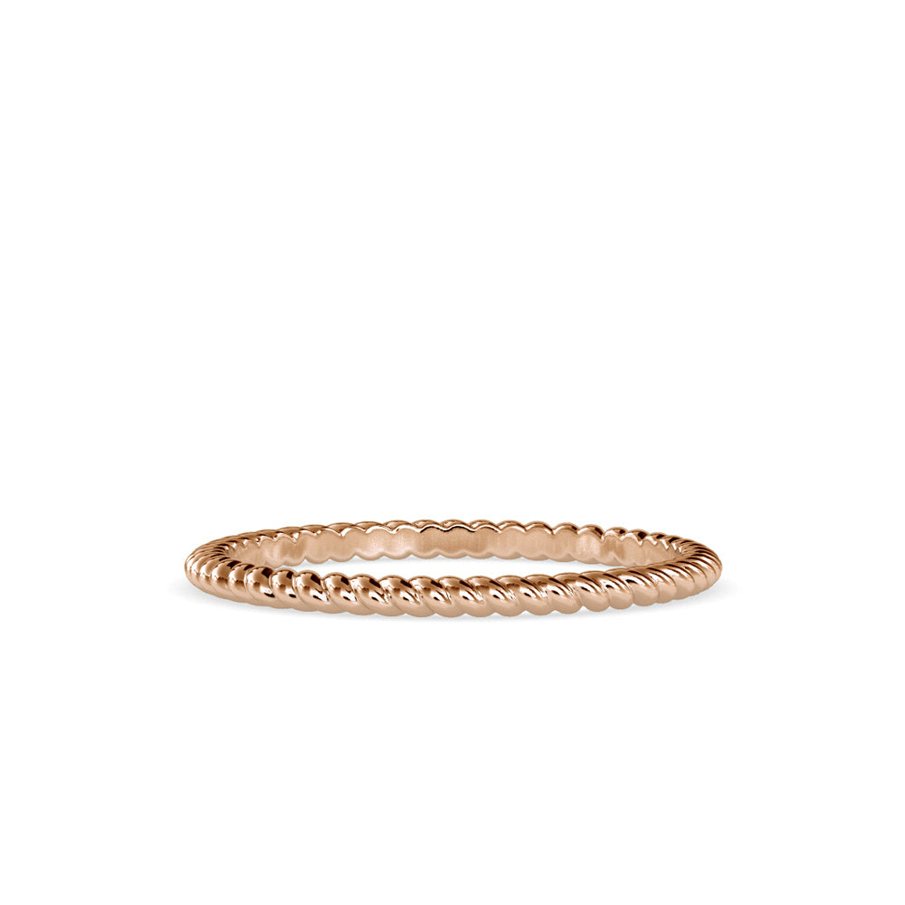 SKU: 0089 (14K) Petite Rope Ring in Rose Gold.