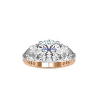SKU: 0090 (18K) Two-tones pearl-Round Engagment Ring in Rose Gold.