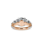 SKU: 0090 (14K) Two-tones pearl-Round Engagment Ring in Rose Gold.