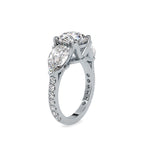 SKU: 0090 (18K) Two-tones pearl-Round Engagment Ring in Rose Gold.