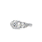 SKU: 0090 (22K) Two-tones pearl-Round Engagment Ring in Rose Gold.