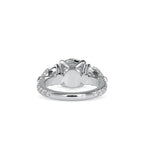 SKU: 0090 (10K) Two-tones pearl-Round Engagment Ring in Rose Gold.
