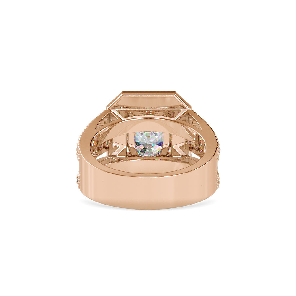 SKU: 0091 (22K) Cushion Halo Triple Split Shank Engagment Ring in Rose Gold.