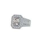 SKU: 0091 (22K) Cushion Halo Triple Split Shank Engagment Ring in Rose Gold.