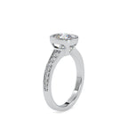 SKU: 0092 (18K) Elongated Cushion Bezel Solitaire Engagment Ring in Rose Gold.