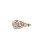 SKU: 0093 (14K) Vintage-inspired Emrald Diamond Split Shank in Rose Gold.