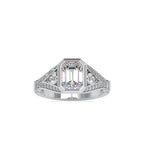 SKU: 0093 (18K) Vintage-inspired Emrald Diamond Split Shank in Rose Gold.