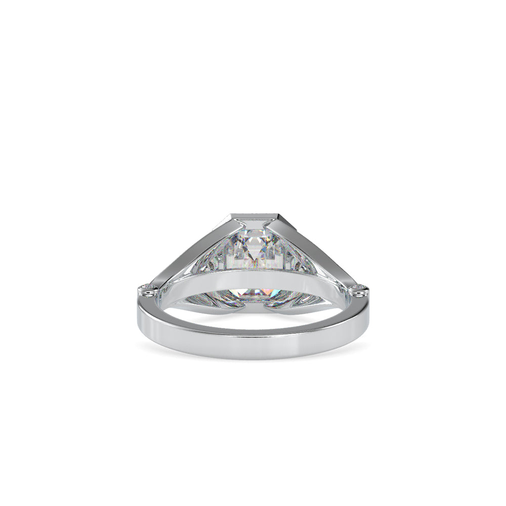 SKU: 0093 (22K) Vintage-inspired Emrald Diamond Split Shank in Rose Gold.