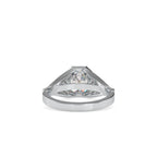 SKU: 0093 (18K) Vintage-inspired Emrald Diamond Split Shank in Rose Gold.