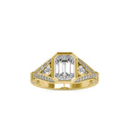 SKU: 0093 (14K) Vintage-inspired Emrald Diamond Split Shank in Rose Gold.