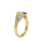 SKU: 0093 (18K) Vintage-inspired Emrald Diamond Split Shank in Rose Gold.