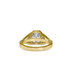 SKU: 0093 (22K) Vintage-inspired Emrald Diamond Split Shank in Rose Gold.