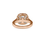 SKU: 0094 (14K) Vintage-Inspired Cushion Halo Engagment Ring in Rose Gold.