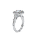SKU: 0094 (18K) Vintage-Inspired Cushion Halo Engagment Ring in Rose Gold.