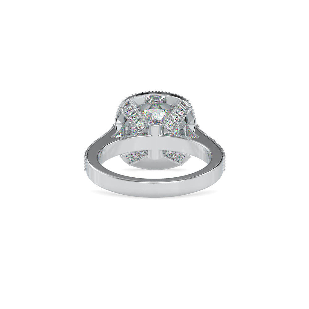 SKU: 0094 (22K) Vintage-Inspired Cushion Halo Engagment Ring in Rose Gold.