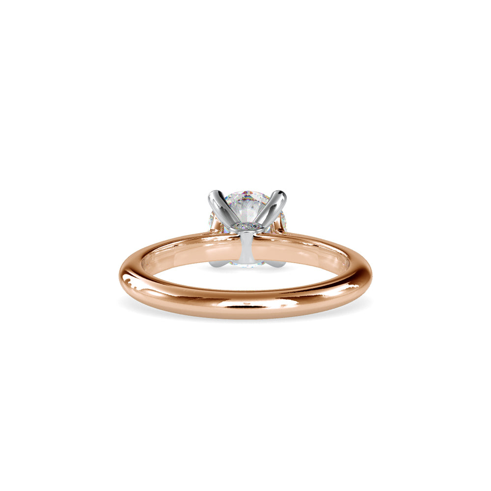 SKU: 0095 (22K) Two-Tone Solitaire Ring in Rose Gold.