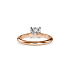 SKU: 0095 (10K) Two-Tone Solitaire Ring in Rose Gold.