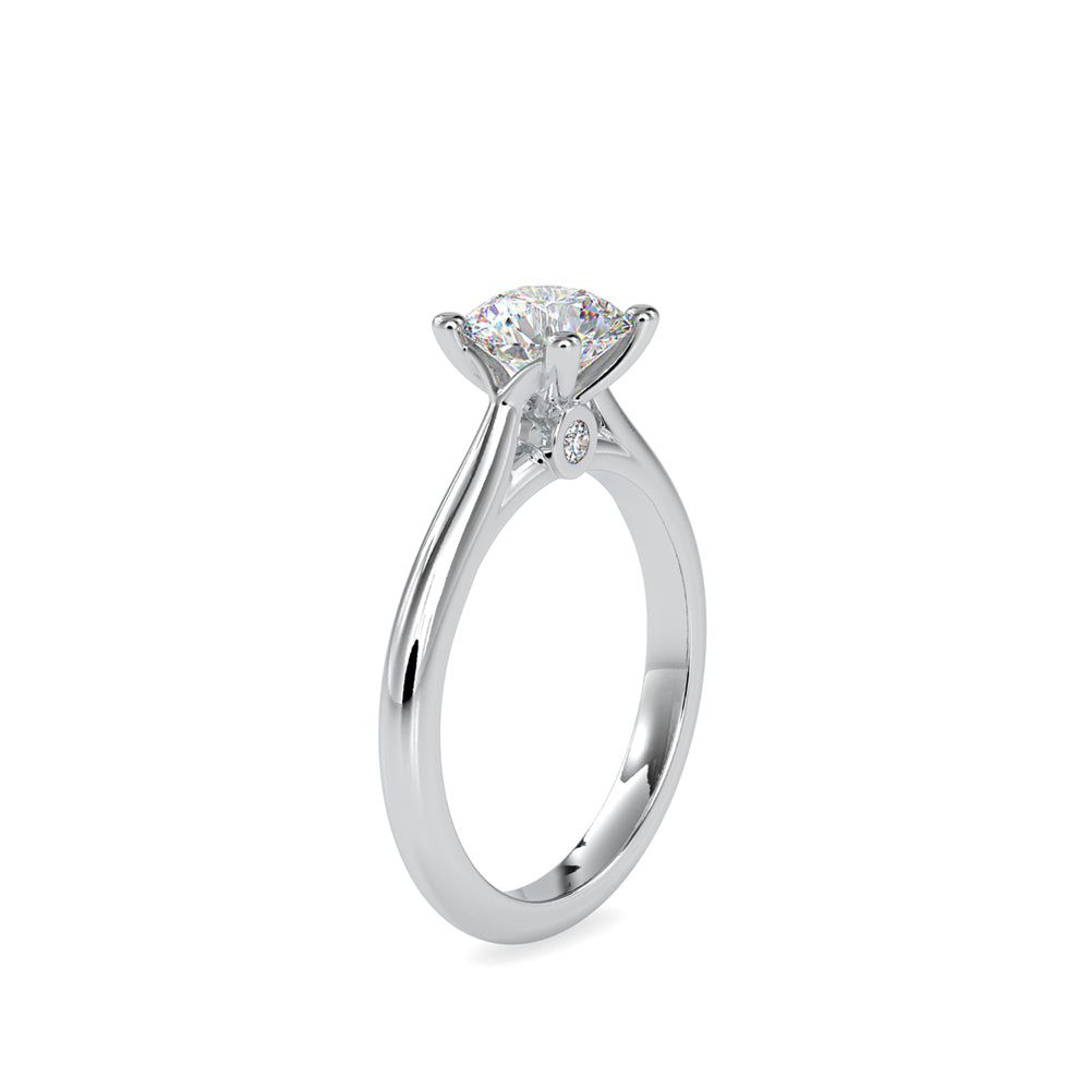SKU: 0095 (10K) Two-Tone Solitaire Ring in Rose Gold.