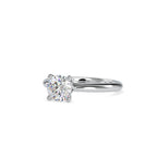SKU: 0095 (14K) Two-Tone Solitaire Ring in Rose Gold.