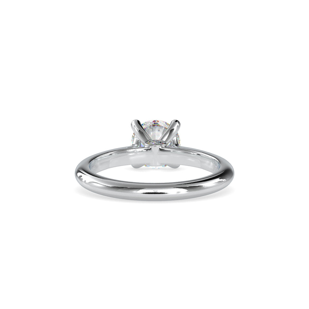 SKU: 0095 (10K) Two-Tone Solitaire Ring in Rose Gold.