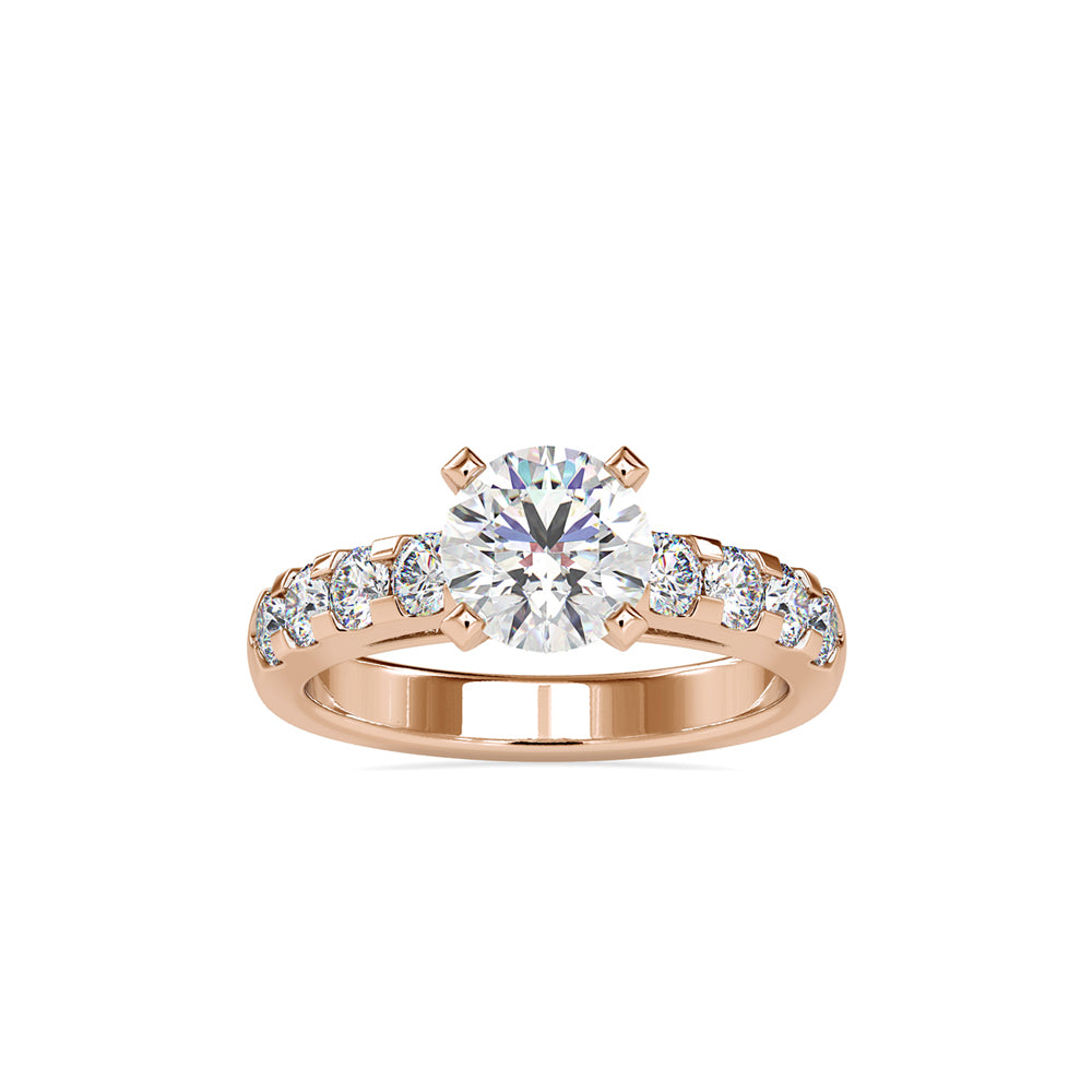 SKU: 0096 (10K) Fancy Solitaire Engagment Ring in Rose Gold.