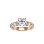 SKU: 0096 (14K) Fancy Solitaire Engagment Ring in Rose Gold.