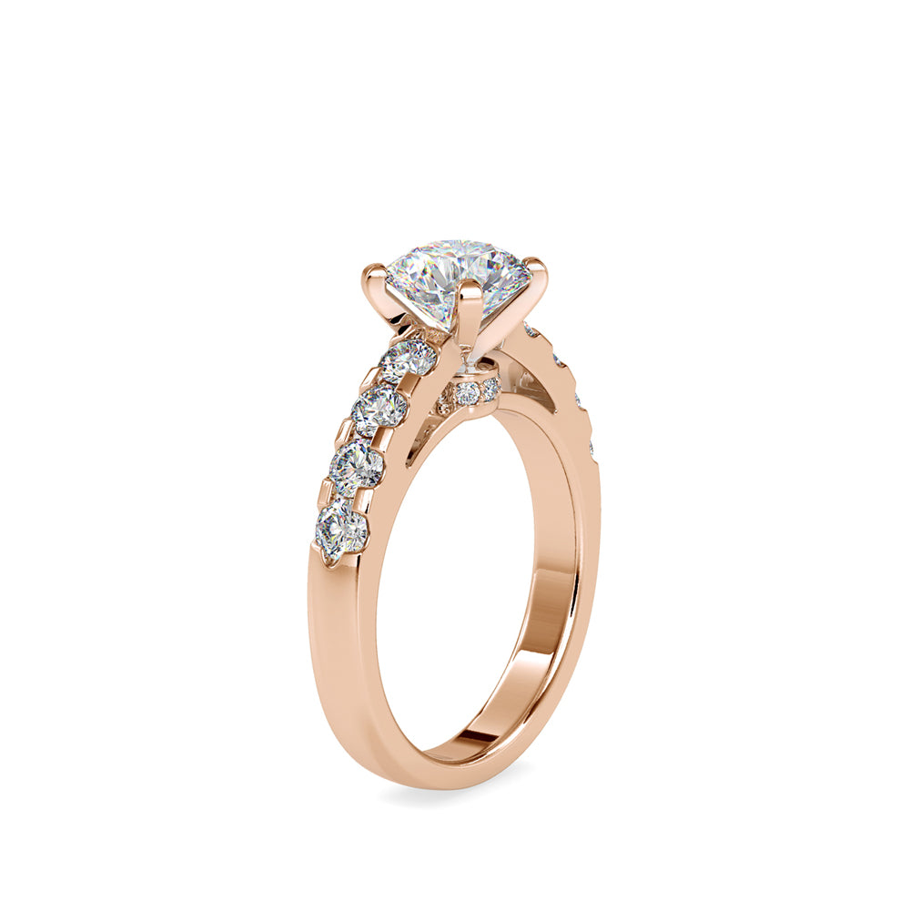 SKU: 0096 (10K) Fancy Solitaire Engagment Ring in Rose Gold.