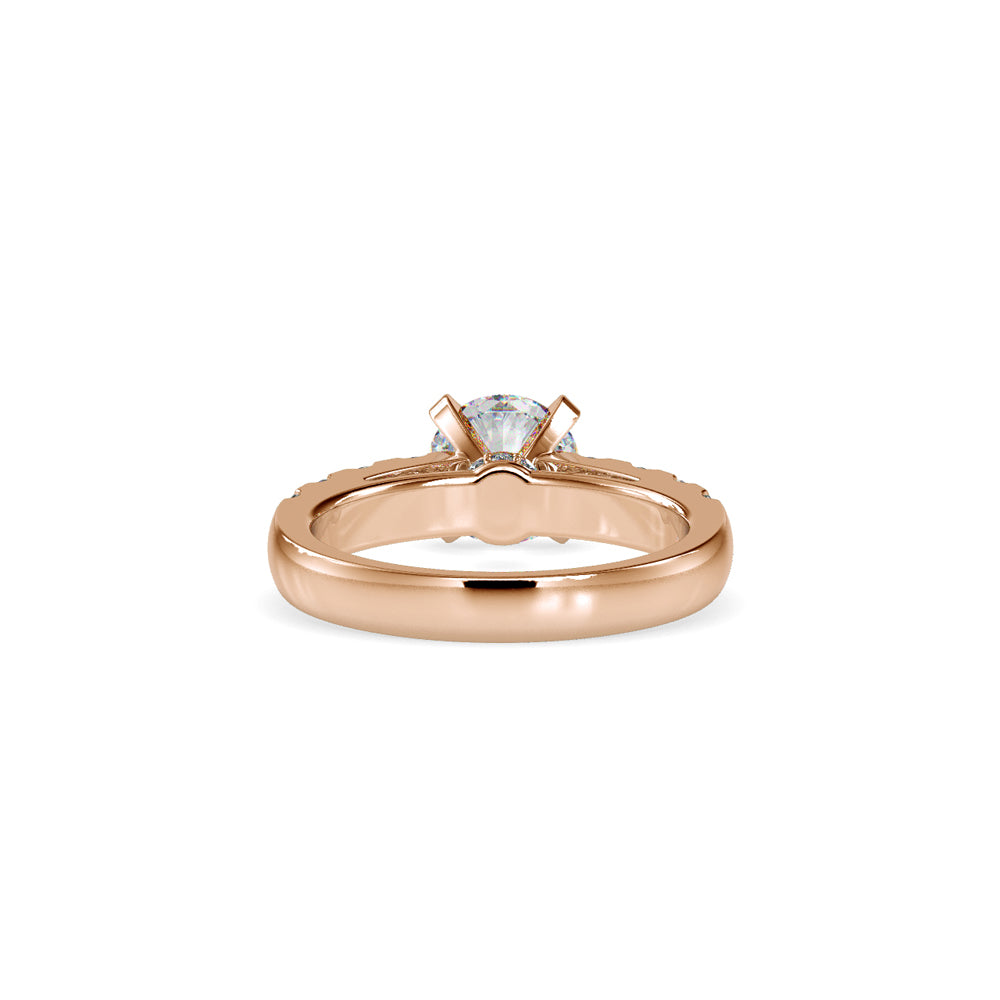 SKU: 0096 (10K) Fancy Solitaire Engagment Ring in Rose Gold.