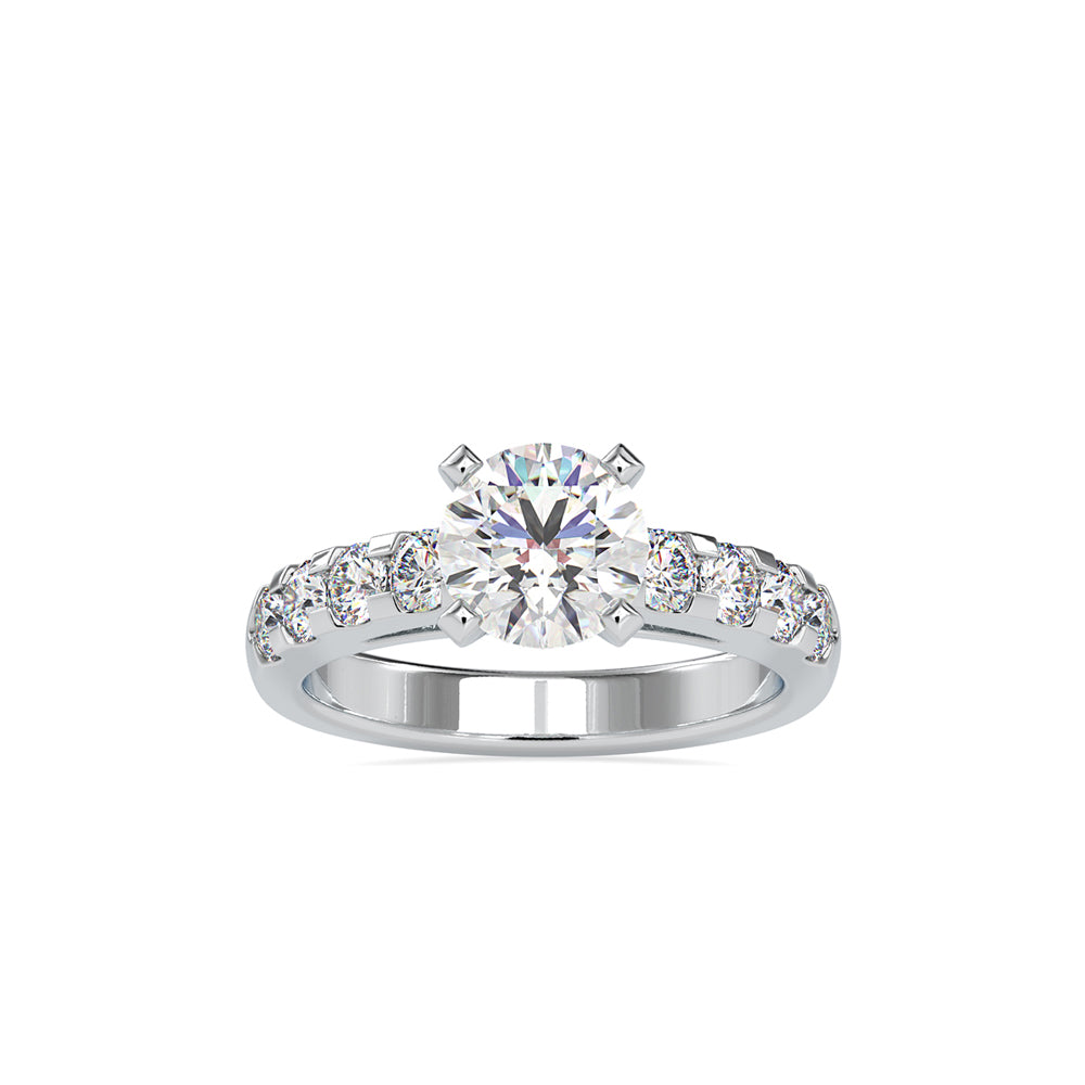 SKU: 0096 (14K) Fancy Solitaire Engagment Ring in Rose Gold.