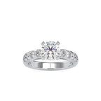 SKU: 0096 (18K) Fancy Solitaire Engagment Ring in Rose Gold.