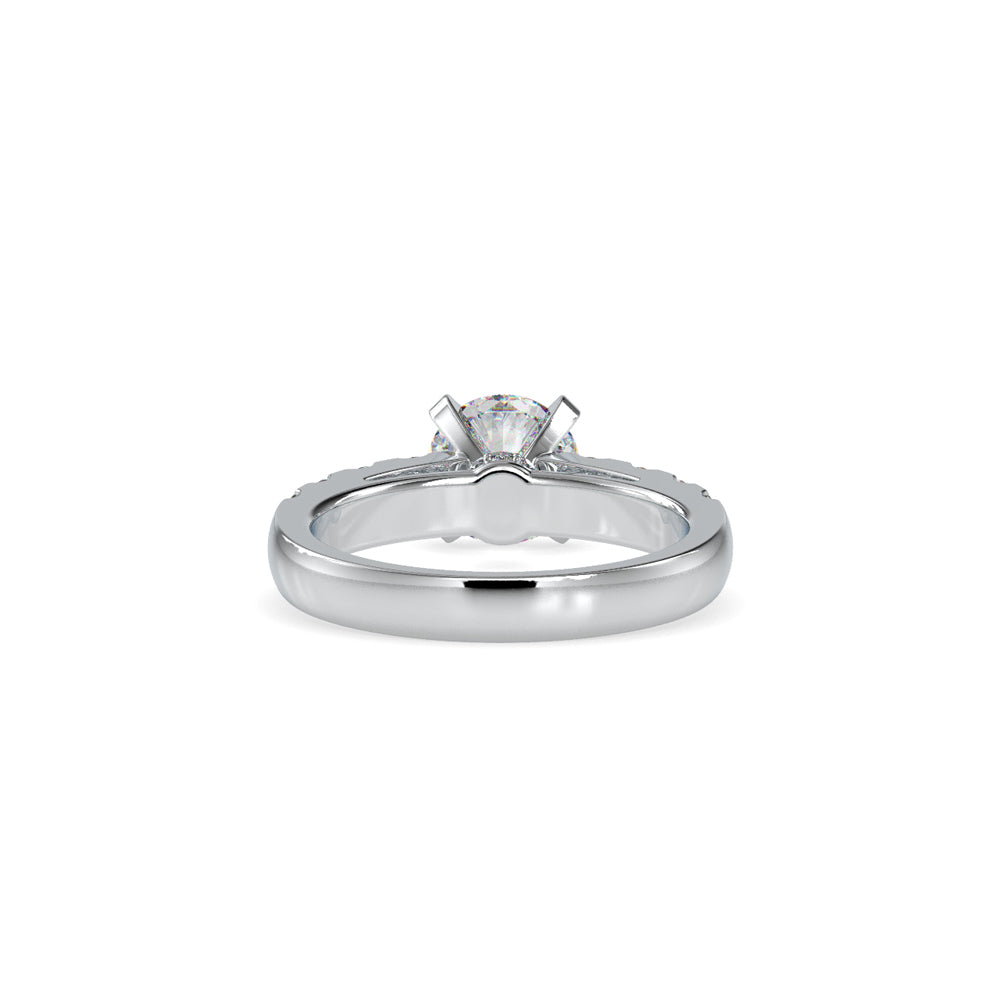 SKU: 0096 (14K) Fancy Solitaire Engagment Ring in Rose Gold.
