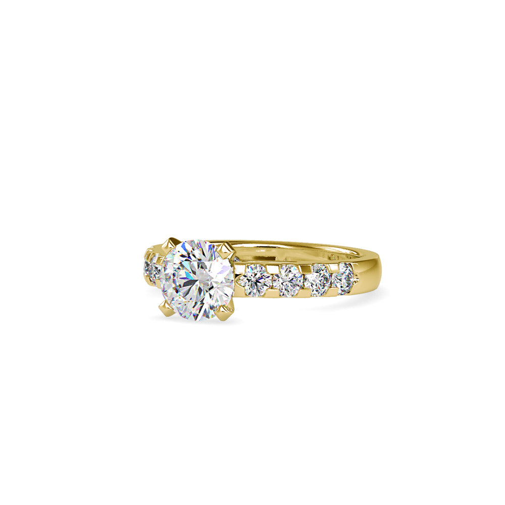 SKU: 0096 (18K) Fancy Solitaire Engagment Ring in Rose Gold.