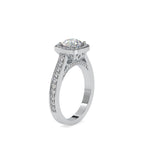 SKU: 0097 (18K) Embellished Pave Halo Diamond Ring in Rose Gold.