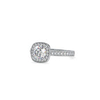 SKU: 0097 (18K) Embellished Pave Halo Diamond Ring in Rose Gold.