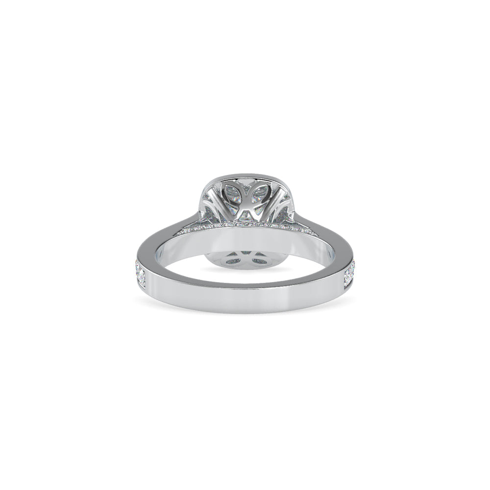 SKU: 0097 (18K) Embellished Pave Halo Diamond Ring in Rose Gold.